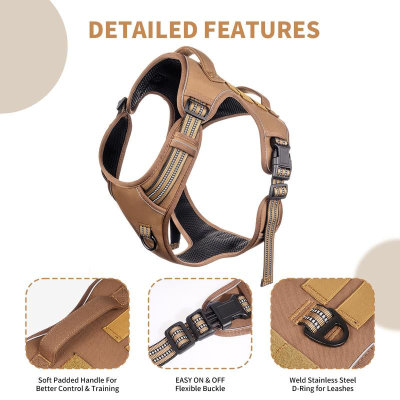 Dog Harness, Adjustable Reflective Tactical Vest, Soft Padded & Easy On/Off, Durable Pet Harness for Small to Large Dogs Walking & Training,Pet Supplies