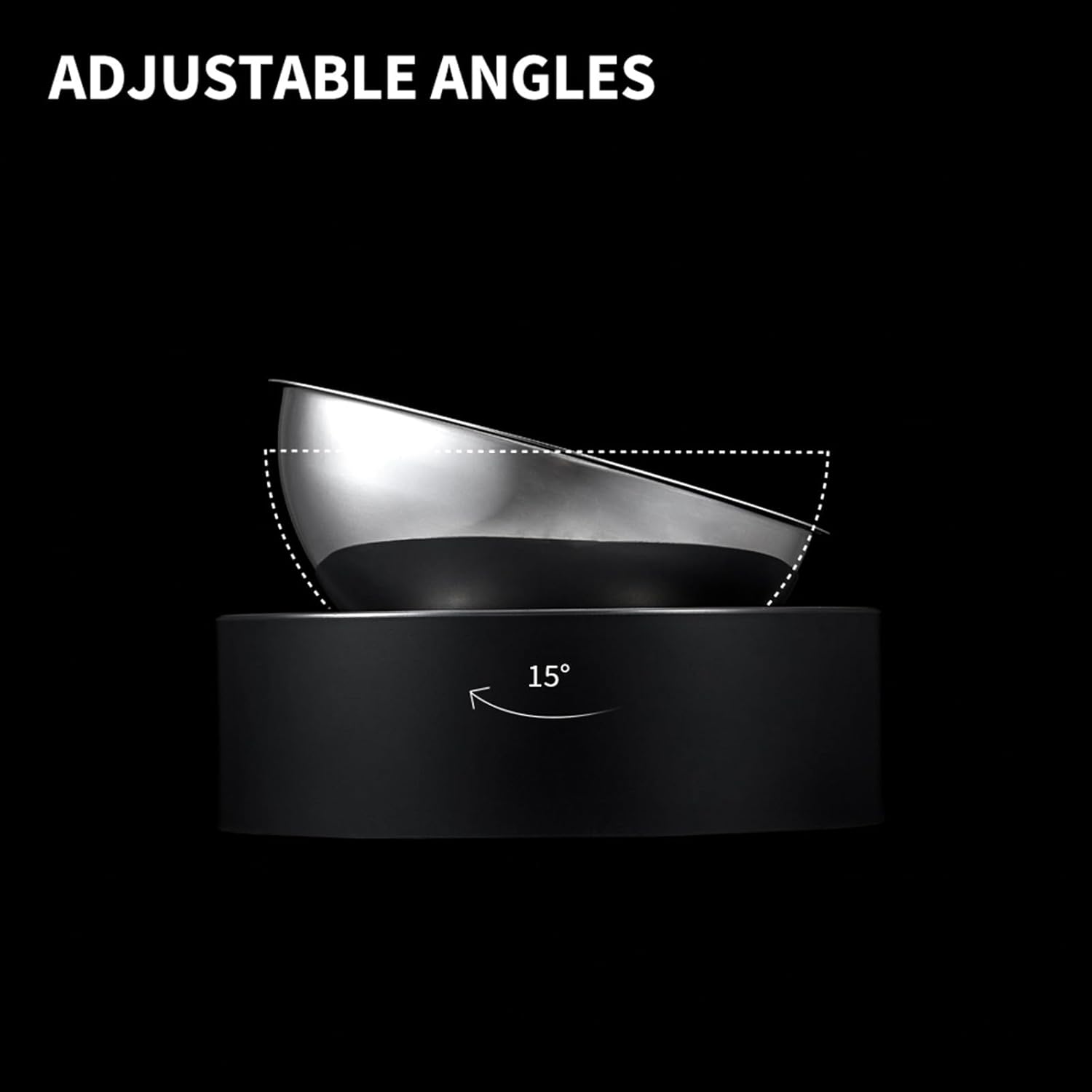 CYBERTAIL - Stainless Steel Raised Bowl - Inclined Food and Feeding Bowls, Non-Slip, No Spill for Cats and Small Dogs