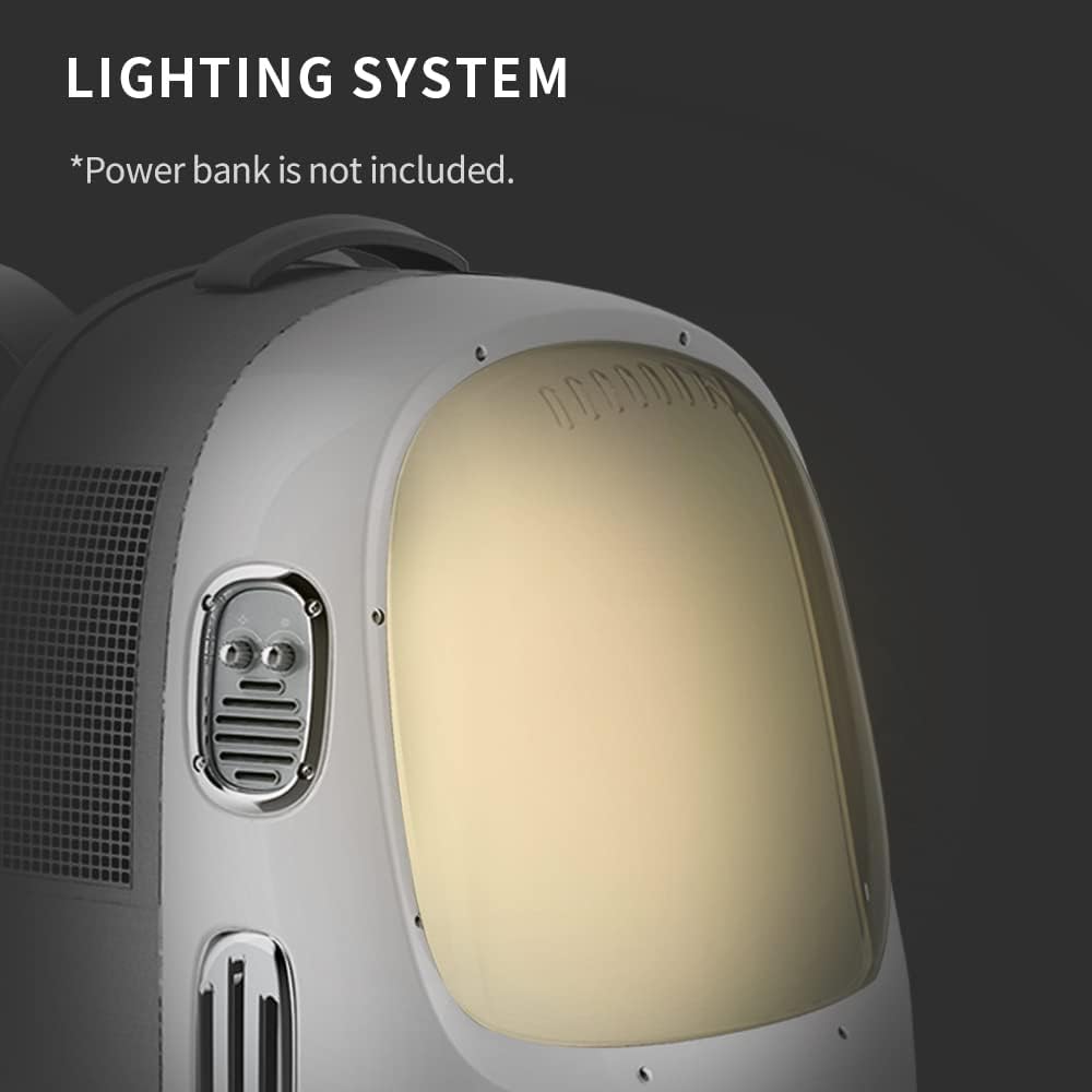 Cat Backpack Carrier with Inbuilt Fan & Light, Airline-Approved Pet Backpack Bubble for Kitty Small Dog, Detachable Dog Backpack with Padded Strap for Travel, Hiking, Walking & Outdoor