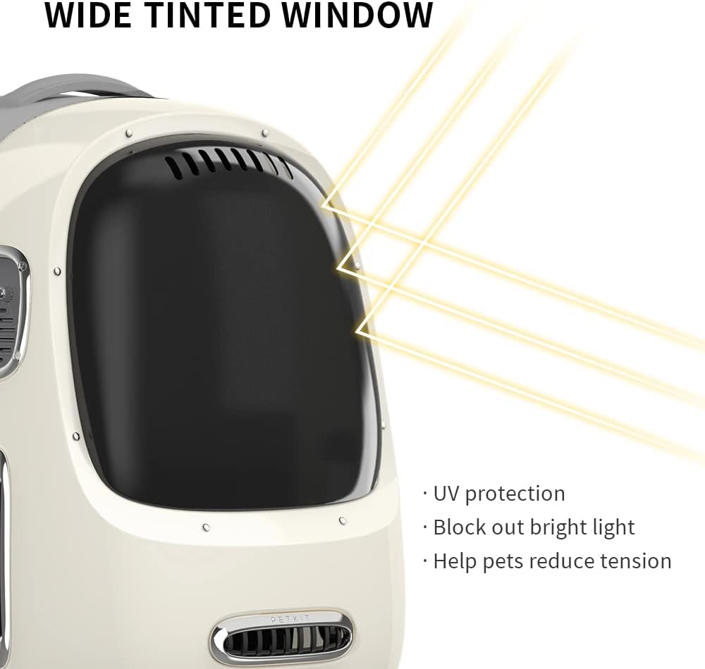 Cat Backpack Carrier with Inbuilt Fan & Light, Airline-Approved Pet Backpack Bubble for Kitty Small Dog, Detachable Dog Backpack with Padded Strap for Travel, Hiking, Walking & Outdoor