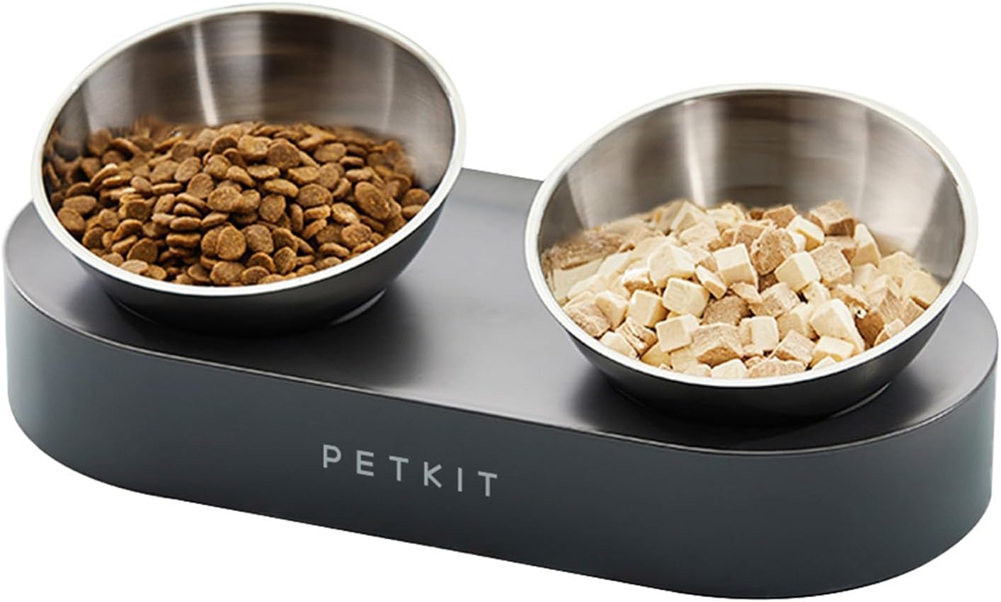 CYBERTAIL - Stainless Steel Raised Bowl - Inclined Food and Feeding Bowls, Non-Slip, No Spill for Cats and Small Dogs