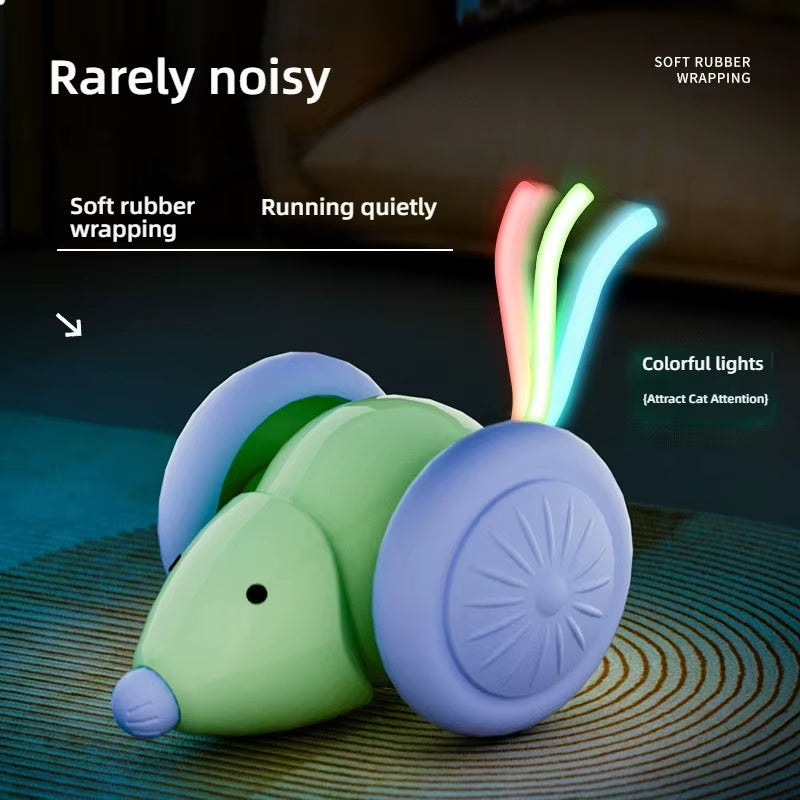 Interactive Electric Mouse Car Toy for Cats - Silent Automatic Teaser with Intelligent Obstacle Avoidance