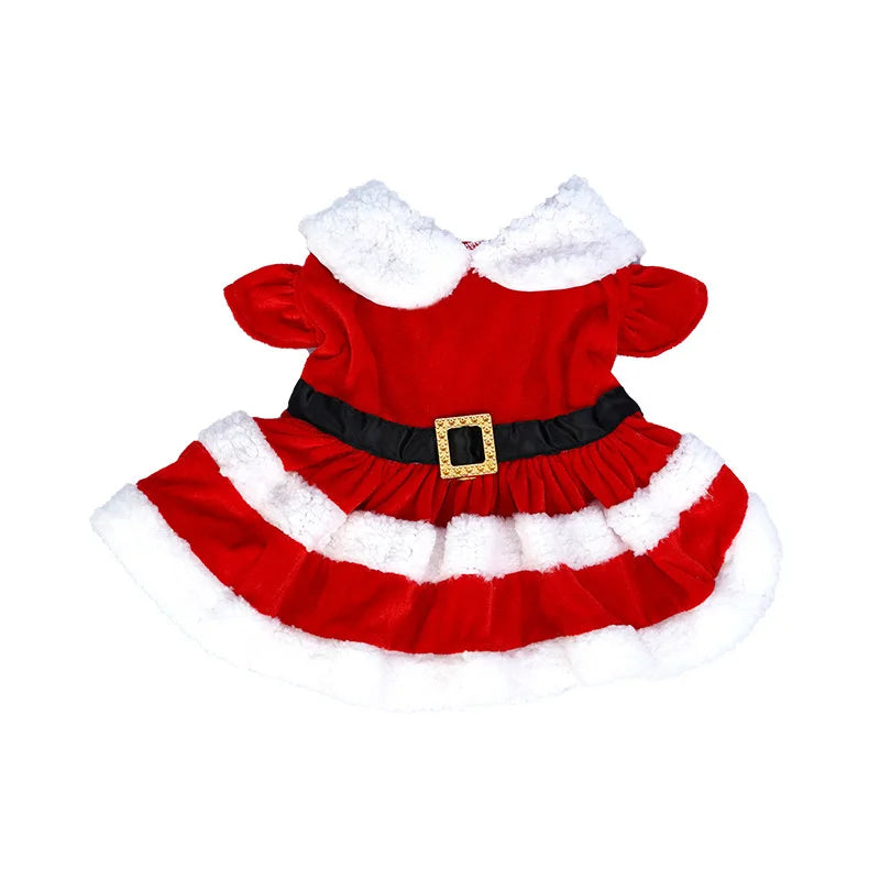 Soft Breathable dogs and cats Christmas Dress Fashion Cute Santa Claus Dog Skirt Warm Pet Christmas Costume New Year Clothes for Dogs