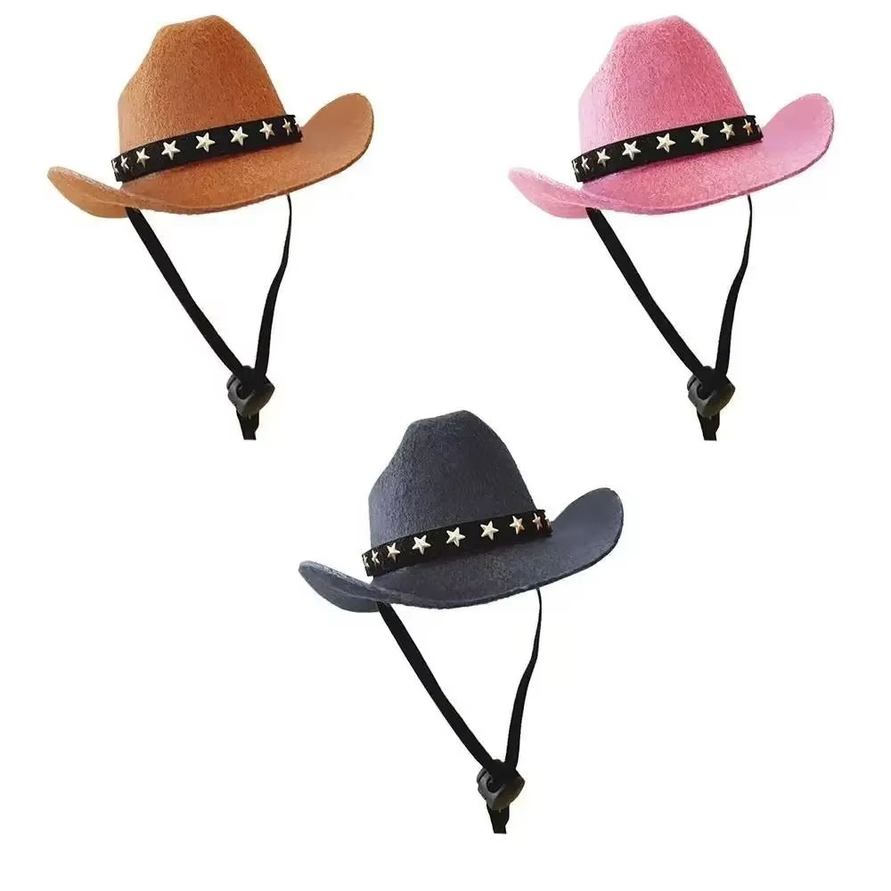 British Pet Dog Hat Star Cowboy Hat Pet Supplies Adjustable Dog Costume Top Hat Headwear Pet Hat Dogs Caps Pet Sun Hats for Cats
