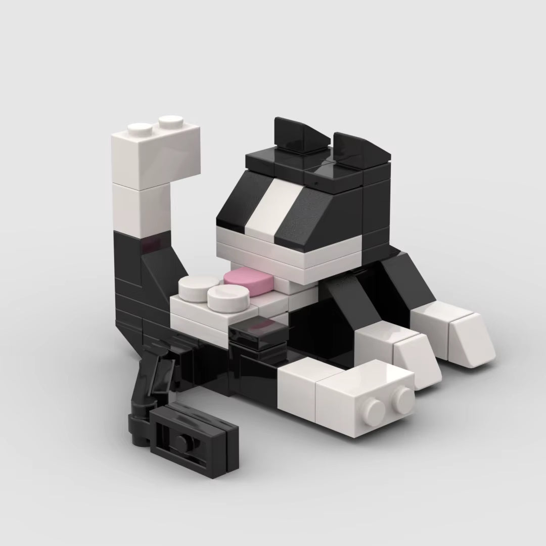 Animal Series 62Pcs MOC Bricks Cat Figires DIY Building Blocks Kids Education Toys for Children Birthday Gift